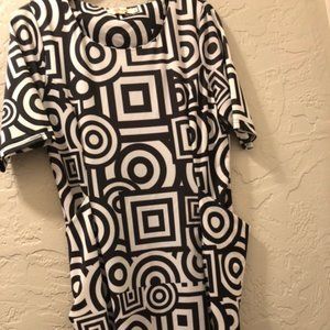 aryeh black and white patterned dress